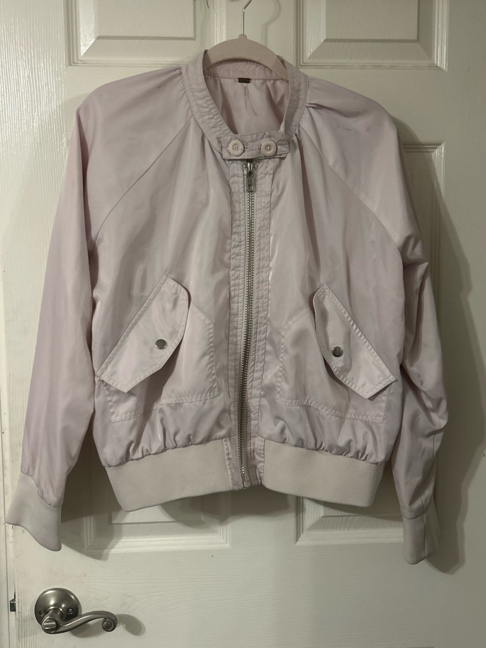 Free People light pink bomber jacket